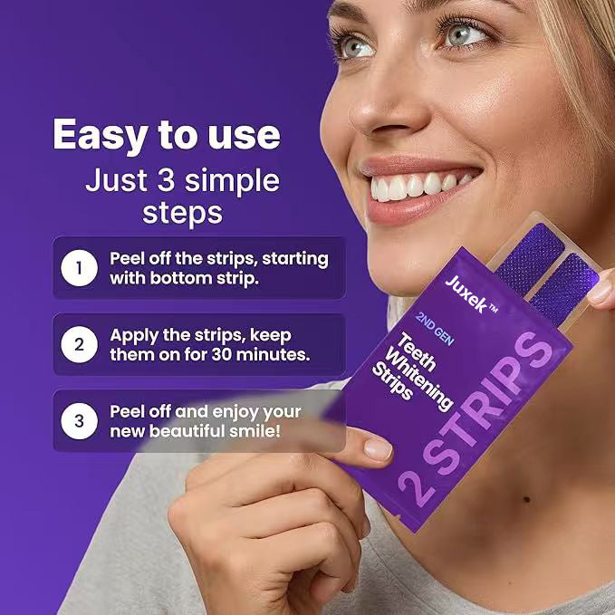 Juxek™ New 2nd Generation Purple Teeth Whitening Strips（2）