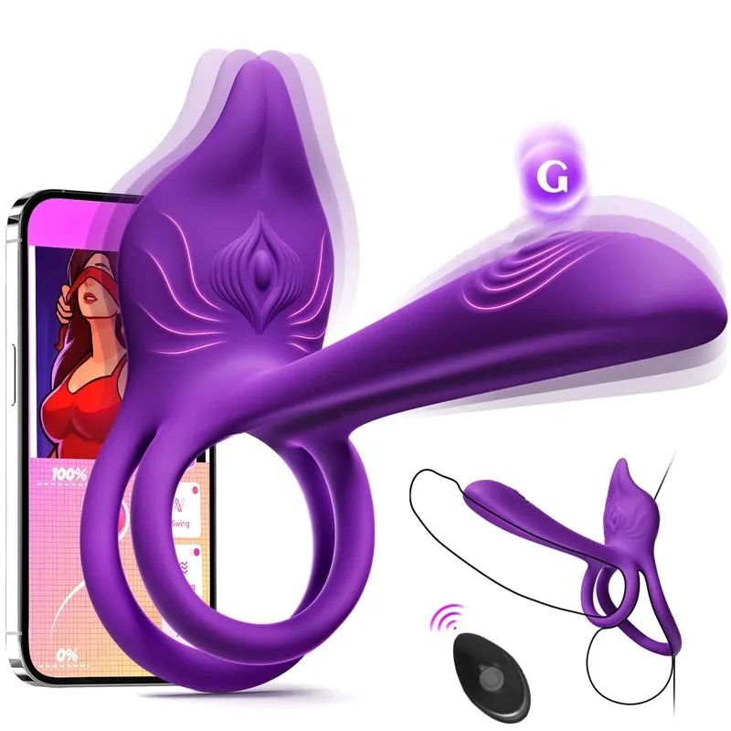 🎁Juxek™ Enchanted Girl Luxe Smart Vibrating Ring – App-Controlled Pleasure for Couples 💫（2）