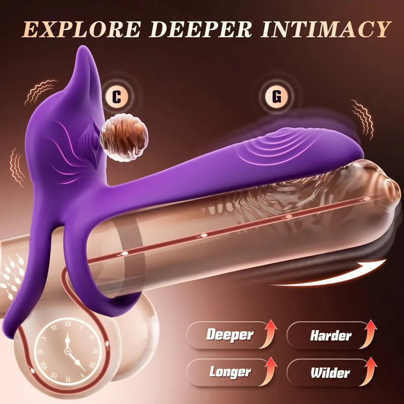 🎁Juxek™ Enchanted Girl Luxe Smart Vibrating Ring – App-Controlled Pleasure for Couples 💫（2）