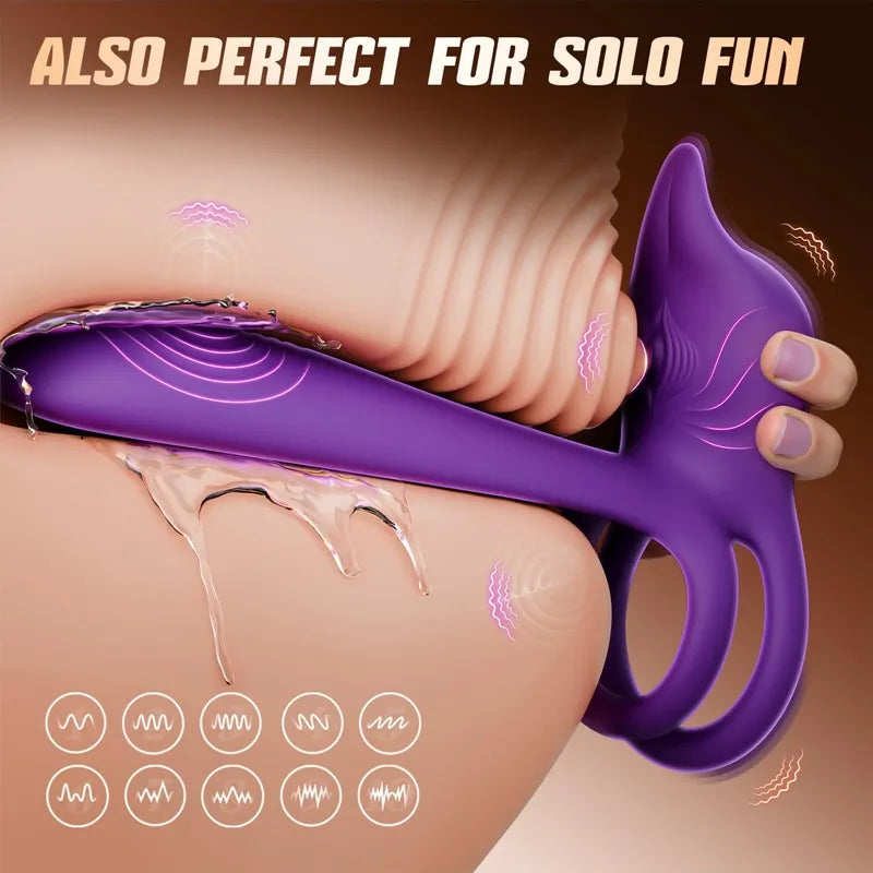 🎁Juxek™ Enchanted Girl Luxe Smart Vibrating Ring – App-Controlled Pleasure for Couples 💫（2）