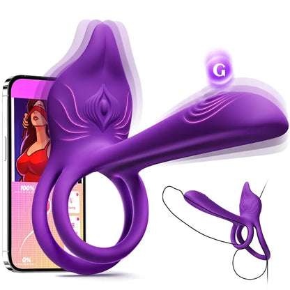 🎁Juxek™ Enchanted Girl Luxe Smart Vibrating Ring – App-Controlled Pleasure for Couples 💫（2）